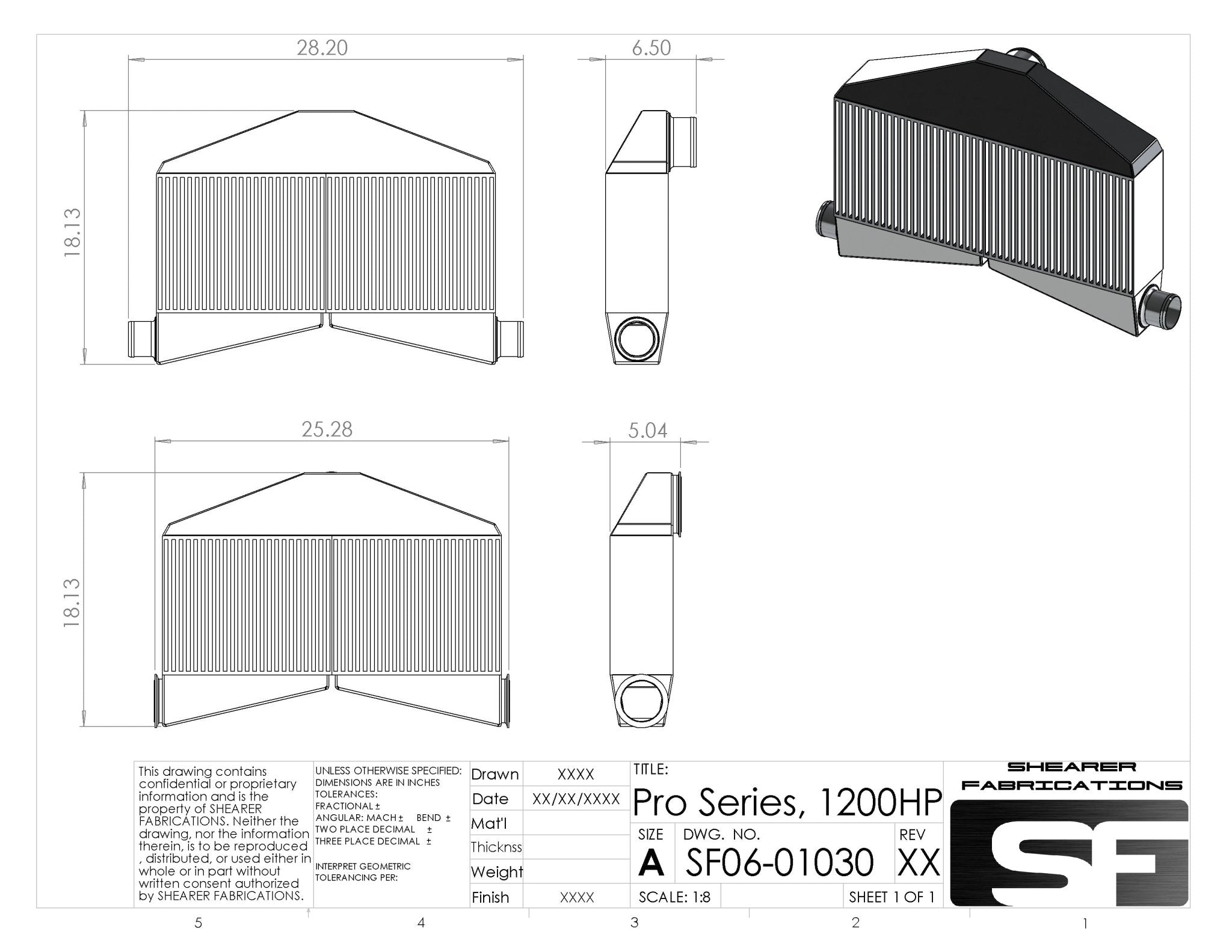 Pro/Series, TT, 1200hp Back Door Outlet - HP Race Brands - Shearer Fabrications, Inc. - Intercooler