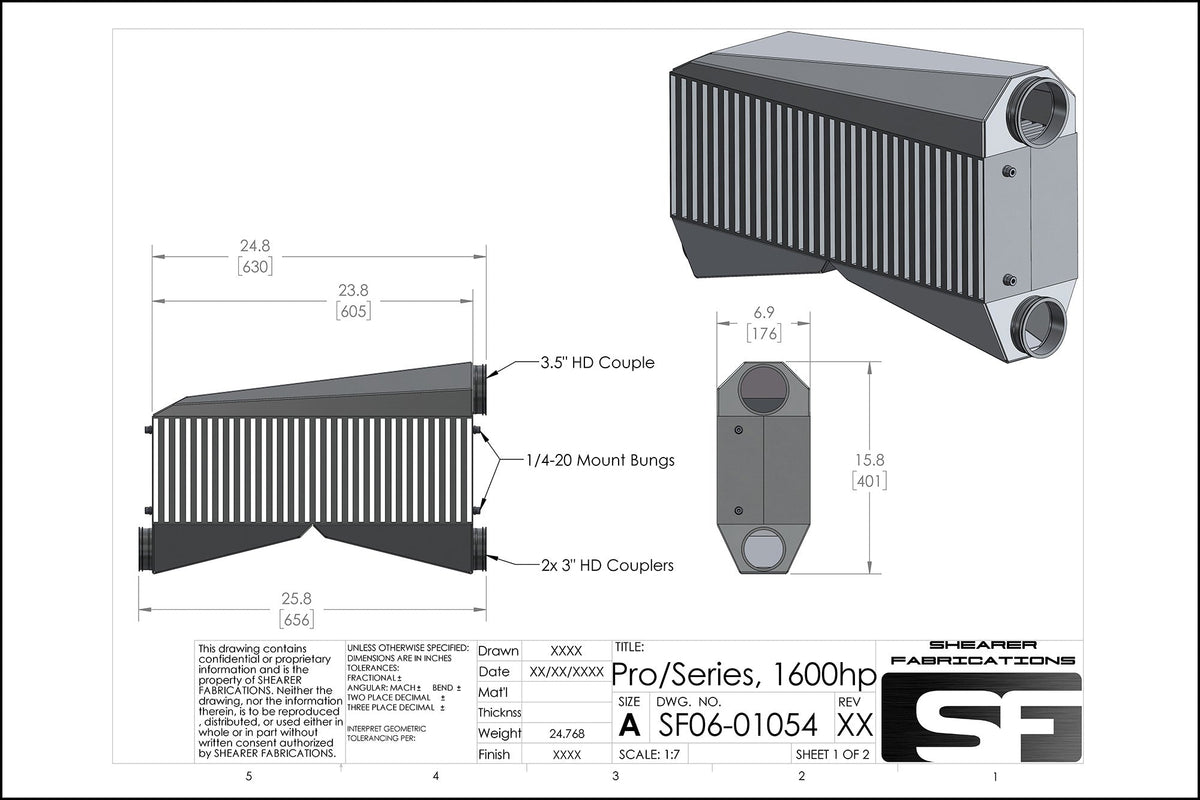 Pro/Series, TT, 1600hp - HP Race Brands - Shearer Fabrications, Inc. - Intercooler