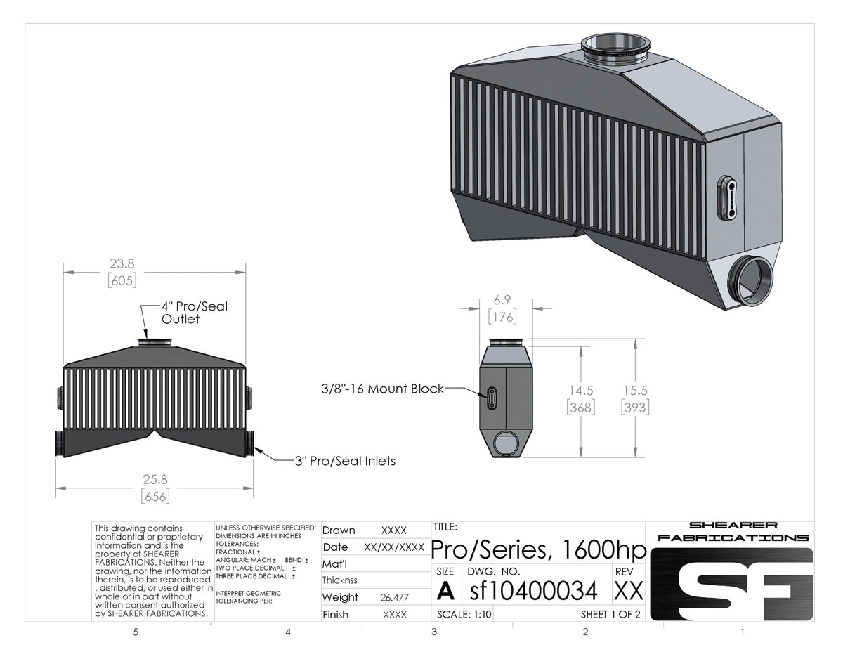 Pro/Series, TT, 1600hp - HP Race Brands - Shearer Fabrications, Inc. - Intercooler