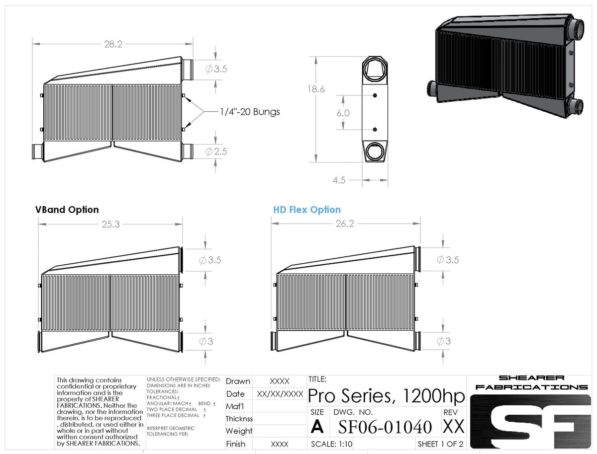 S550 Mustang Pro/Series, TT, 1200hp - HP Race Brands - Shearer Fabrications, Inc. - Intercooler