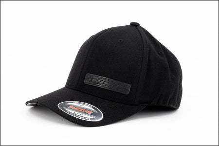 Shearer Fab Black on Black Patch, Black Flex Fit hat - HP Race Brands - Shearer Fabrications, Inc. - Apparel