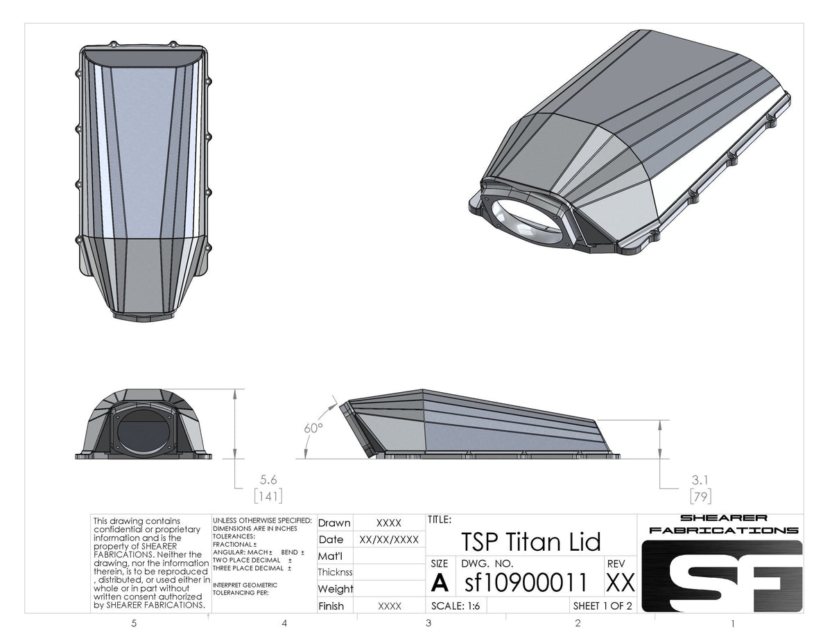TSP Titan Sheetmetal Lid - HP Race Brands - Shearer Fabrications, Inc. - Intake Lid